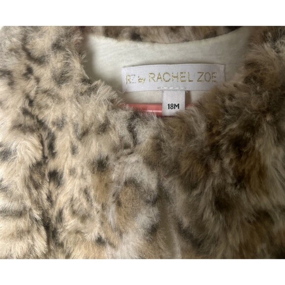 RZ By Rachel Zoe Faux Fur Vest Top Baby Girl Cheetah Soft Size 18M Sleeveless - Picture 4 of 7